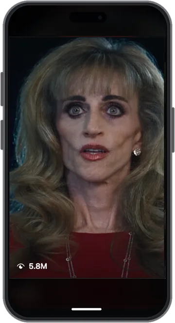 Phone showing the Scrambled viral parody reel, 5.8M views